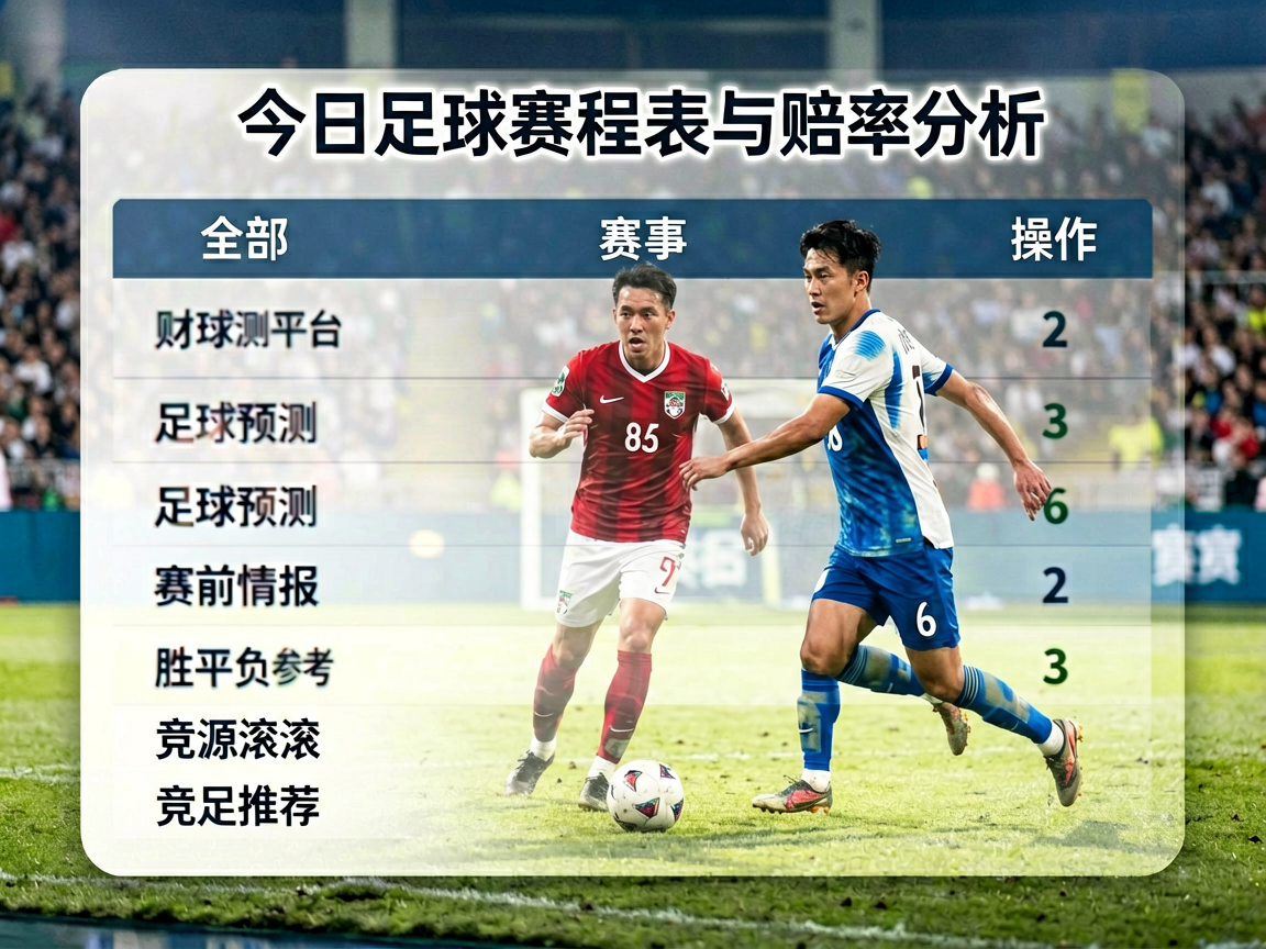 今日足球赛程表与赔率分析图表